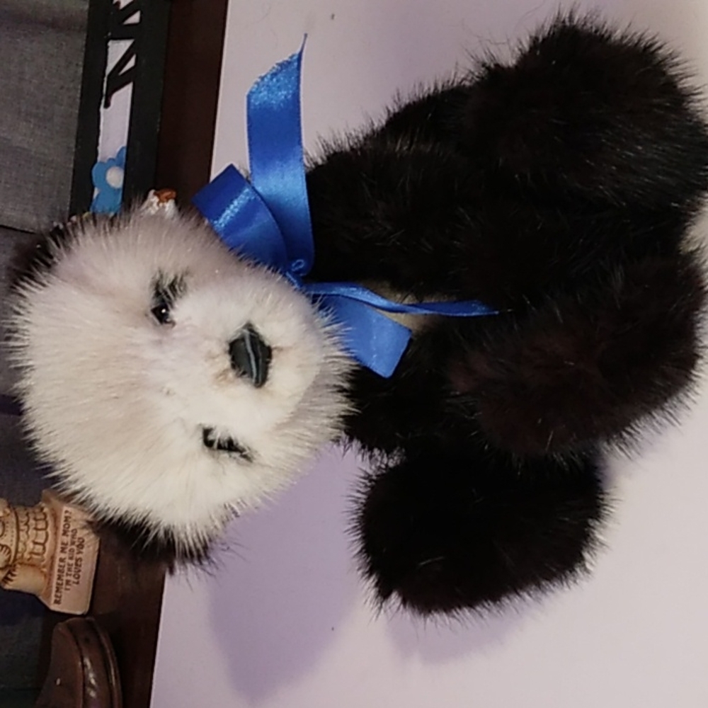 Real Mink Fur Panda Bear